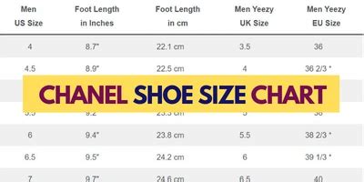 chanel slingback size chart